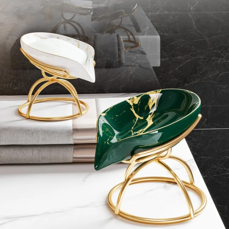 Hot selling Leaf Shape Soap Box Drain Soap Holder Box Bathroom Shower Soap Holder Dish Storage