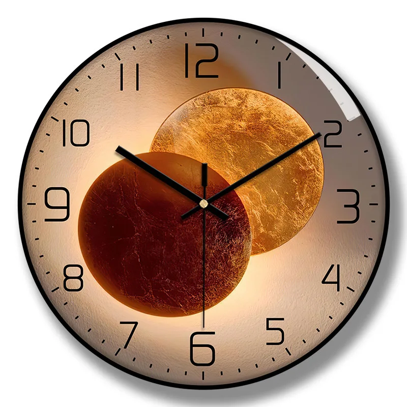 40Cm Large Wall Clock Art Light Arched Glass Adhesive Silent Timepiece For Children Bedroom Living Room Decor Home Horloge Mural