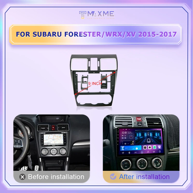 Car stereo touch screen frame For SUBARU FORESTER/WRX/XV/IMPREZA auto electronics frame 9 inch multimedia player panel