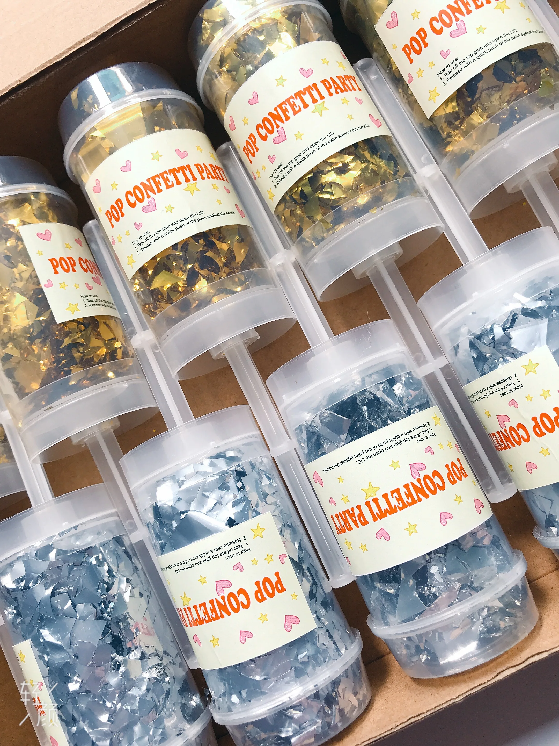 Children 17Cm Biodegradable Party Push Pop Confetti Poppers