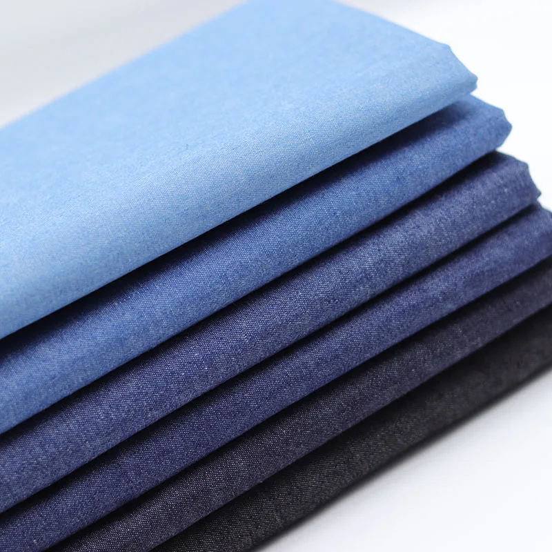 
wholesale 32s woven 100% cotton pure 4.5oz wash denim fabric for fashion jeans dress stock lot 