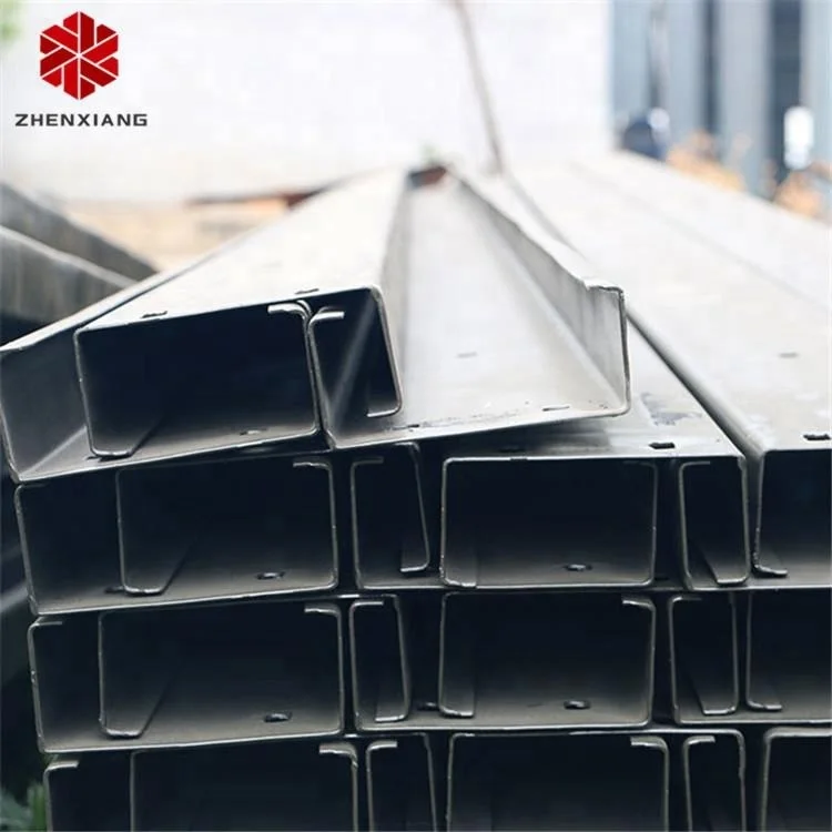 ASTM A36 оцинкованная холодноформованная секция из стали, структурный профиль с-образной формы, стальная распорка с прорезью, C U Z-образный профиль