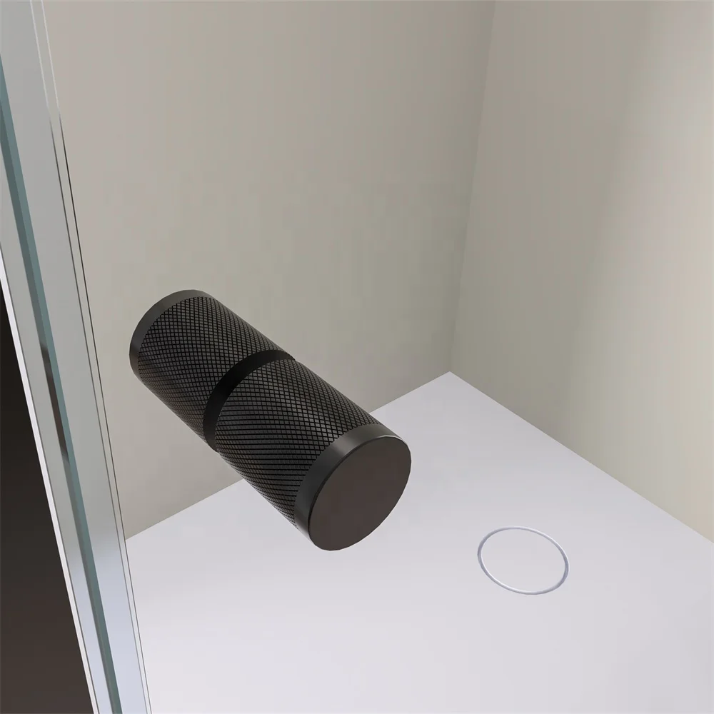 2023 New Design Chrome Black Framed Sliding Door Shower Cabin Safety Glass Bathroom Shower Enclosure Shower Room