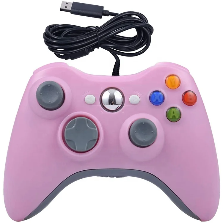 Розовый проводной игровой контроллер для xbox 360