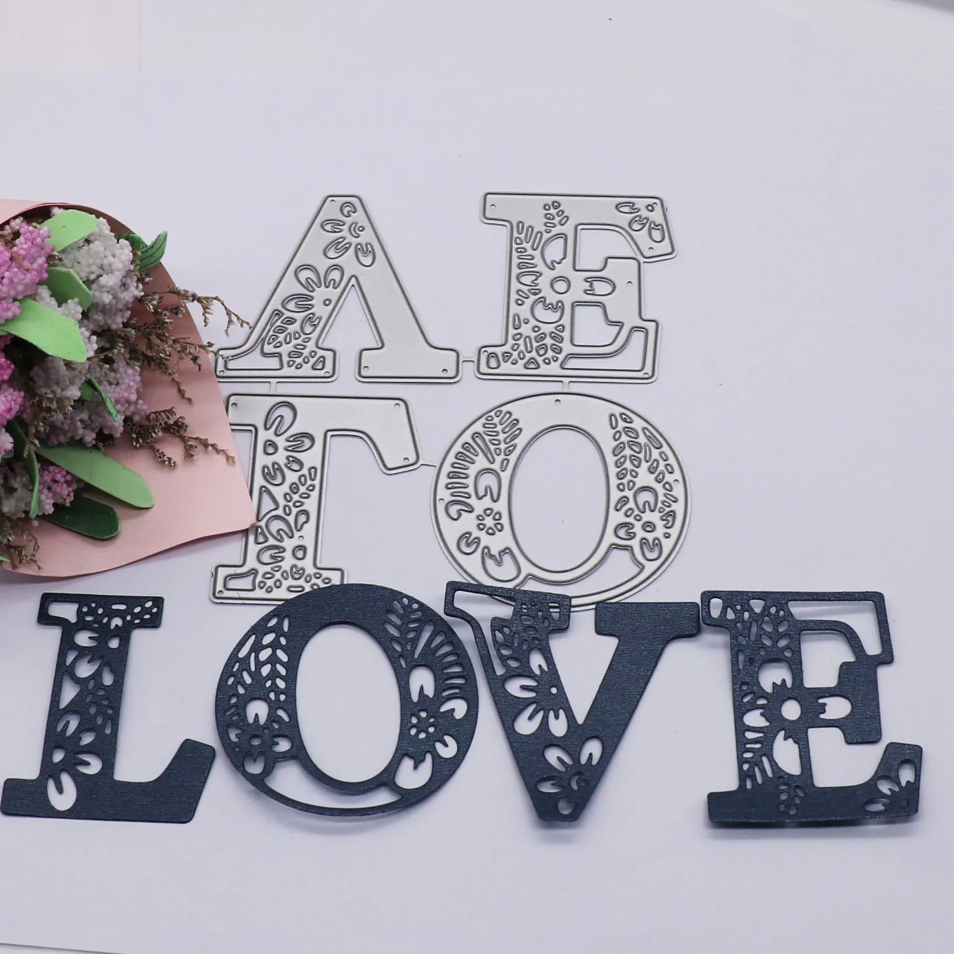 Love Words Die Cut Dies Scrapbooking Metal Cutting Card Making Metal Crafts for Gift