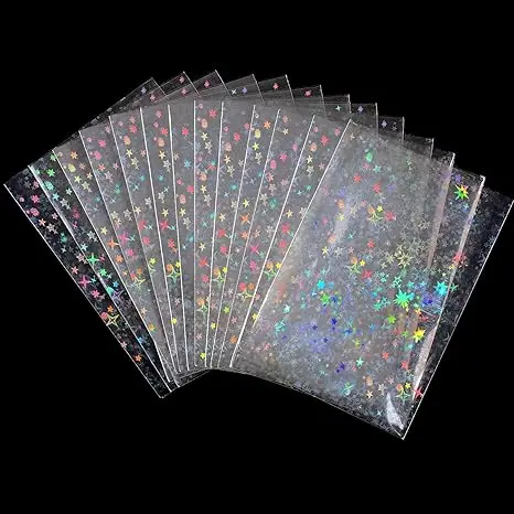100 pcs Laser Flashing Card Pocket Protector Holographic Idol Photo Sleeves Ultra Super Photocard Protector