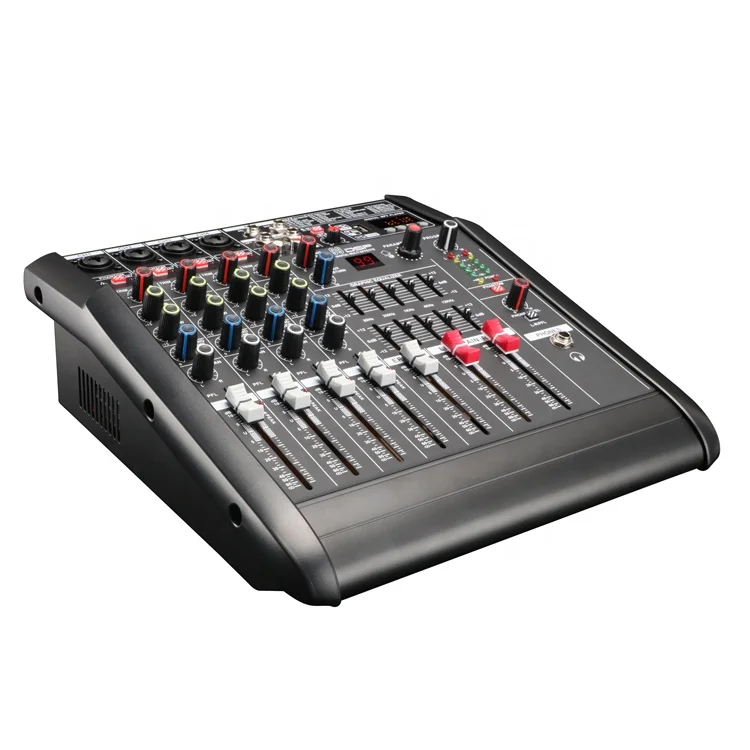 RAM402D Popular-design Mini 4 channels Audio Power Mixer With 2EQ equalizer/99 DSP Effects/250W*2CH/5.0 Bluetooth