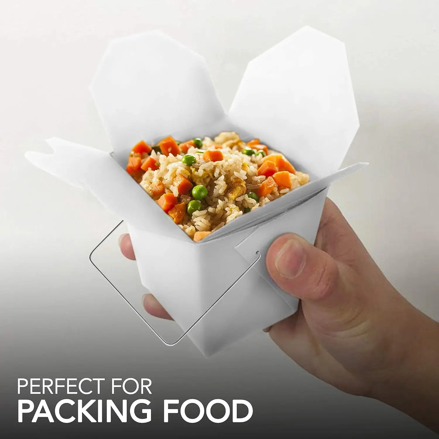 16oz 26oz 32oz Chinese Noodle Box Food Packaging Containers Take Away kraft White Rice Box Paper Noodle Box