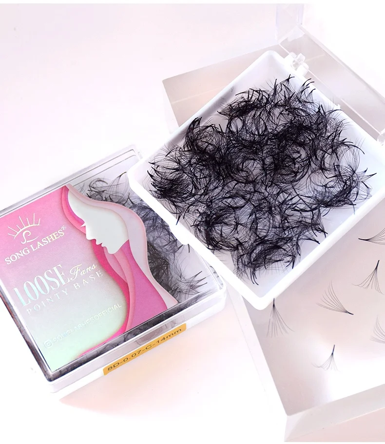 Song Lashes hot selling stable base ultra soft Handmade pre-made fans Pointy Base Loose Fans