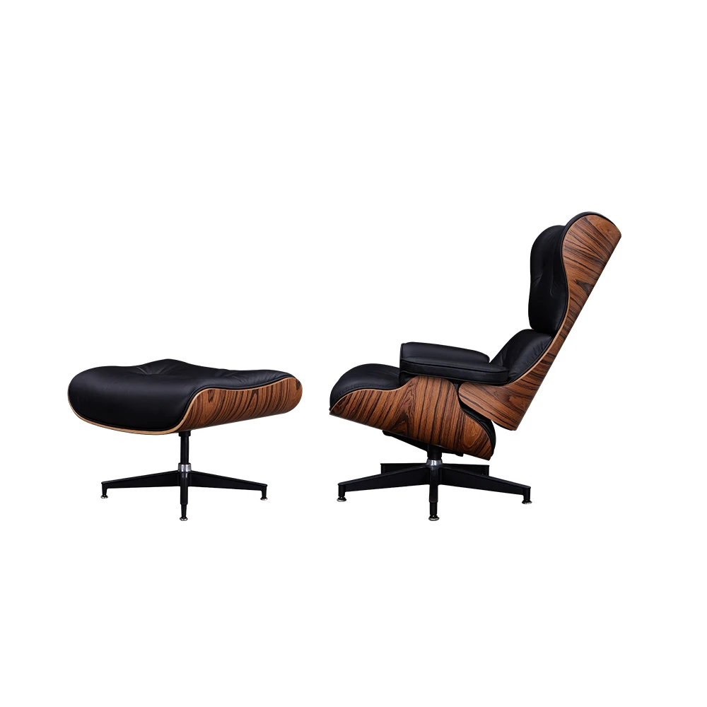 Living Room Premium Leather Swivel Elegant Chase Lounge Chair with Foot Rest