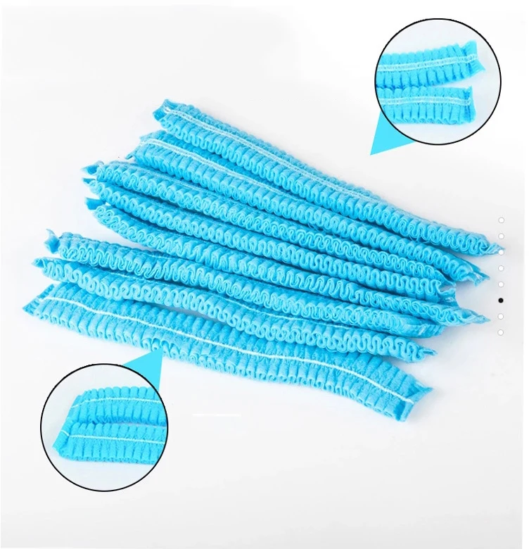 Junlong Non Woven Hair Net Breathable Anti Dust Hair Net Cap Disposable Bouffant Cap Non-Woven Nurse Mob Caps