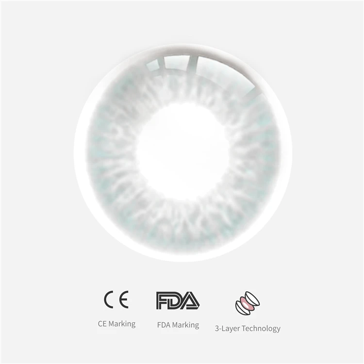 Best Selling New Looking 1 Year Contact Lenses Cosmetic Available Gray Contact Lenses