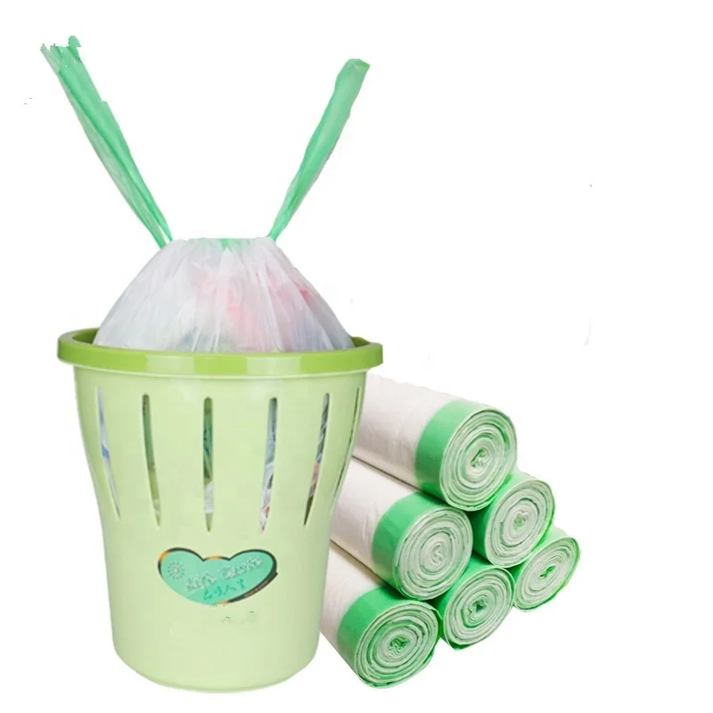 Bolsas de basura Biodegradable bin bags plastic eco drawstring disposable garbage bag on roll