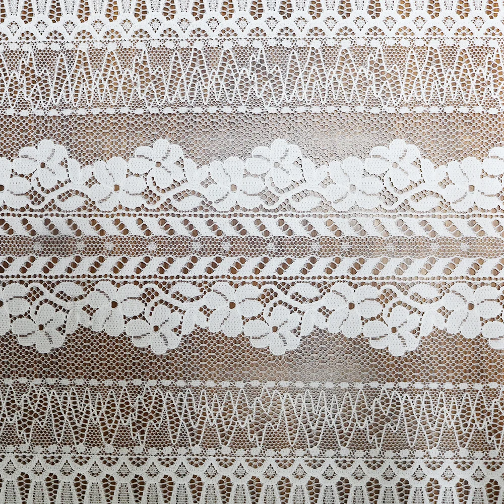 23.5cm Wide Nylon Spandex Tulle Knit Fabric with Embroidered Decorative Mesh Lace Trim Quick-Dry Feature for Bra & Dress Designs