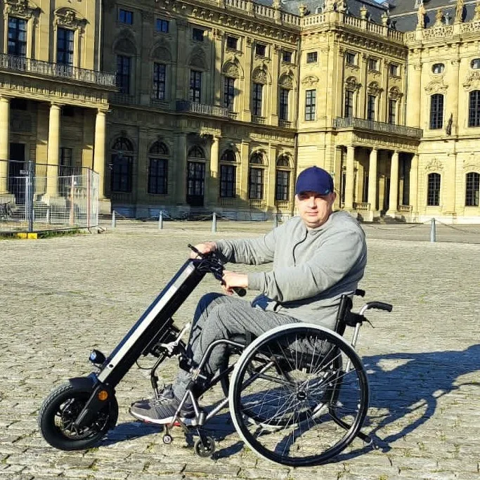 Top 3 MIJO Newest attachable electric wheelchair Disabled Electric Manual wheelchair drive Hand Bike Add-on Handbike Handcycle