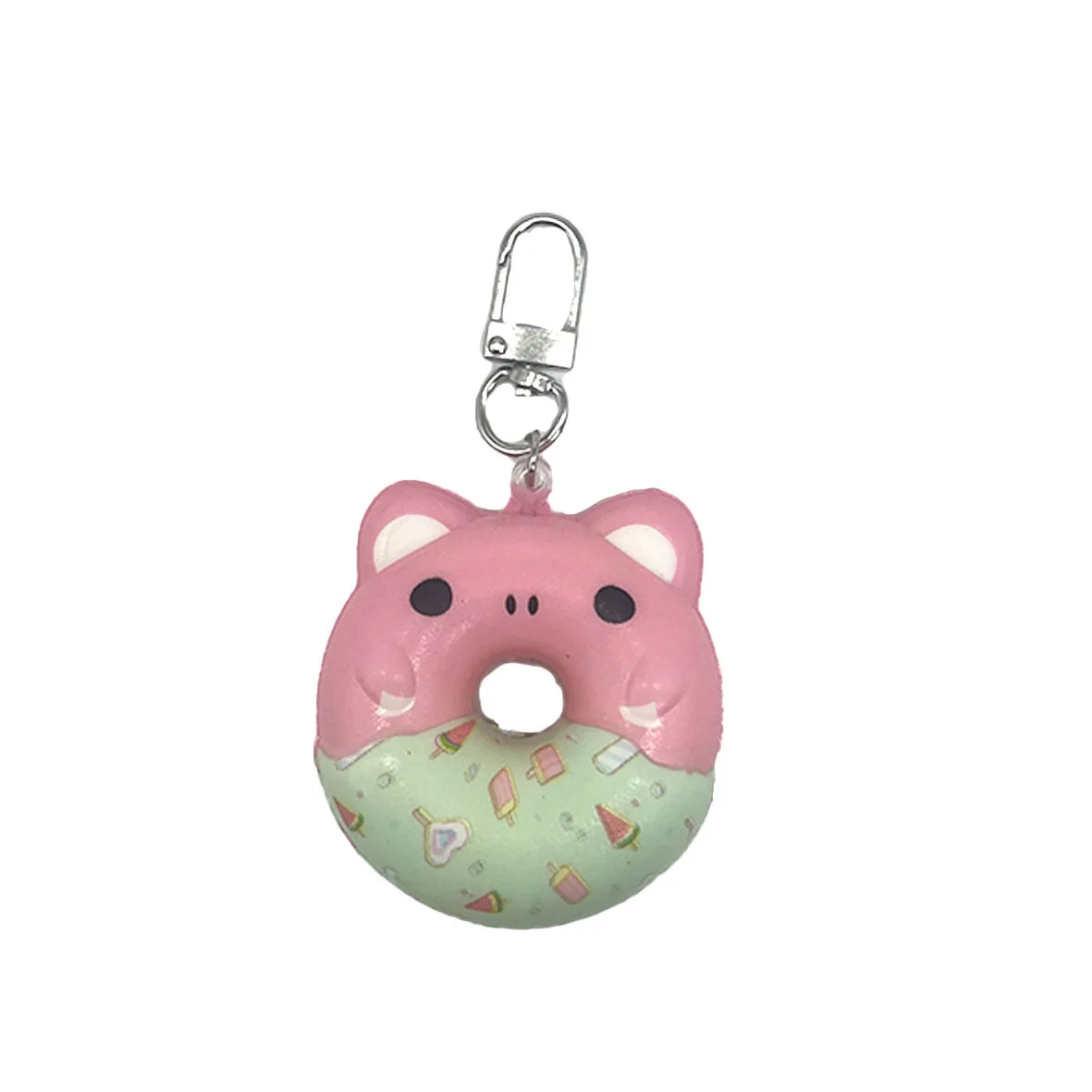 K290 3D MINI PU Foam Soft Cute Animal Doughnut Squishy Anti Stress Keychains For Kids And Adults