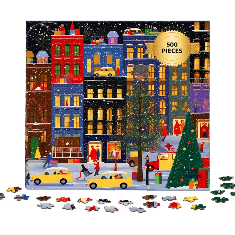 Jigsaw puzzle manufacturer Christmas paper puzzle block best gift for kid and adults family game