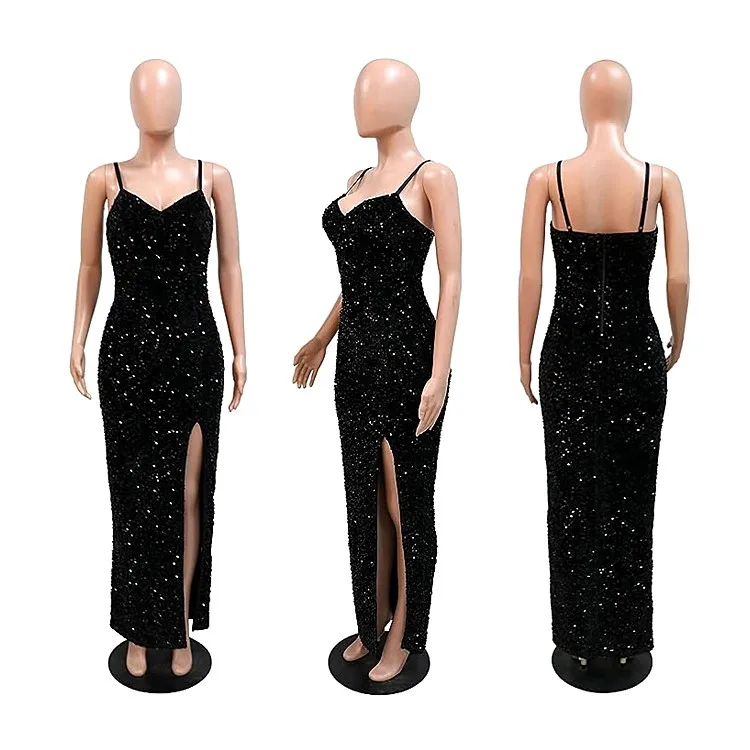 American Style Leg Slit Large Size Long Gowns Evening Dress Elegant Sexy For Women Evening Dresses Ball Gown