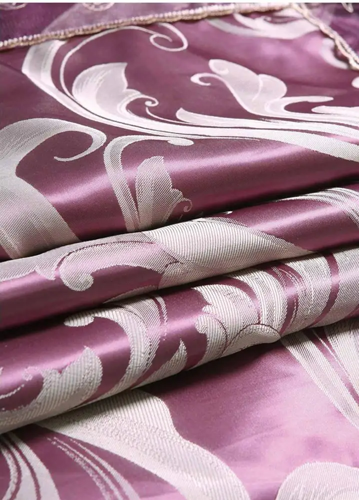 
100% Brocade Polyester fabric jacquard for bedding set, silk bed linen 
