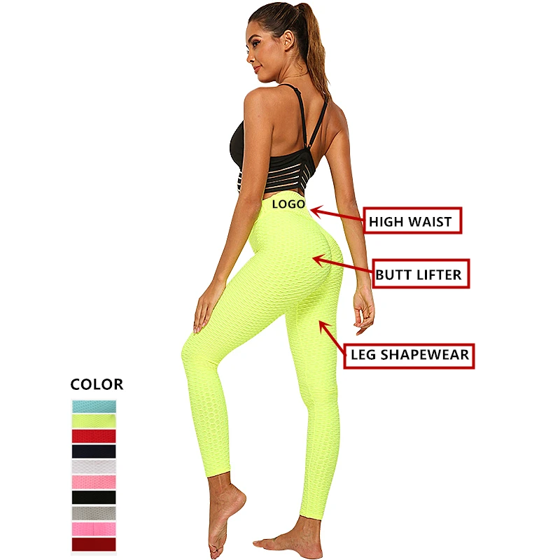 Модные женские тренировочные штаны для йоги с высокой талией рюшами пуш-ап подтяжки живота обтягивающие леггинсы Tiktok