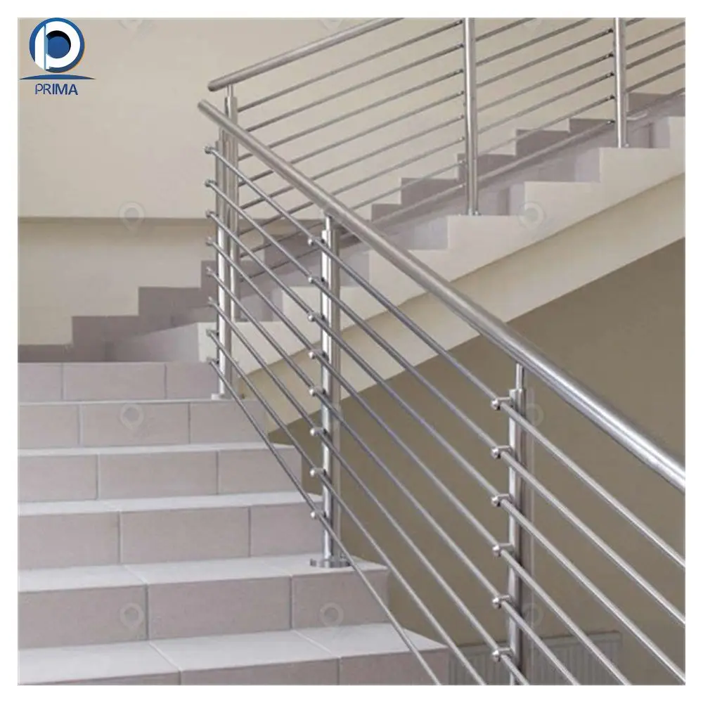 Prima Glass Stainless Steel Balustrade Gold Color Stainless Steel Glass Railing Handrail Tempered Glass Balcony