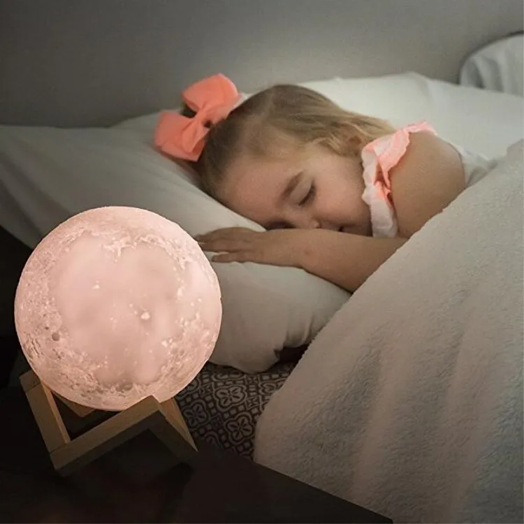 Large Moon Lamp 12cm Dimmable USB Rechargeable Led Moon Light Led Small Night Light 3 Colors