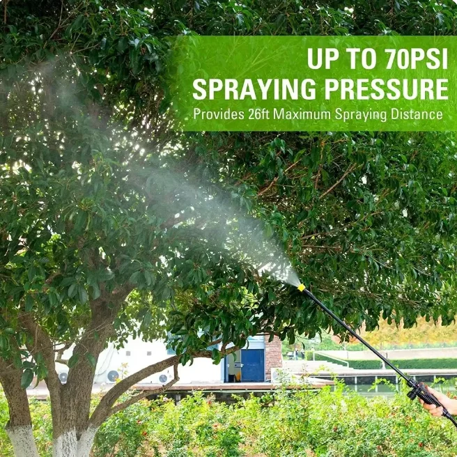 4-галлонный распылитель для рюкзака с батарейным питанием распылительным шлангом высокого давления спусковой замок насос удобного использования на открытом воздухе