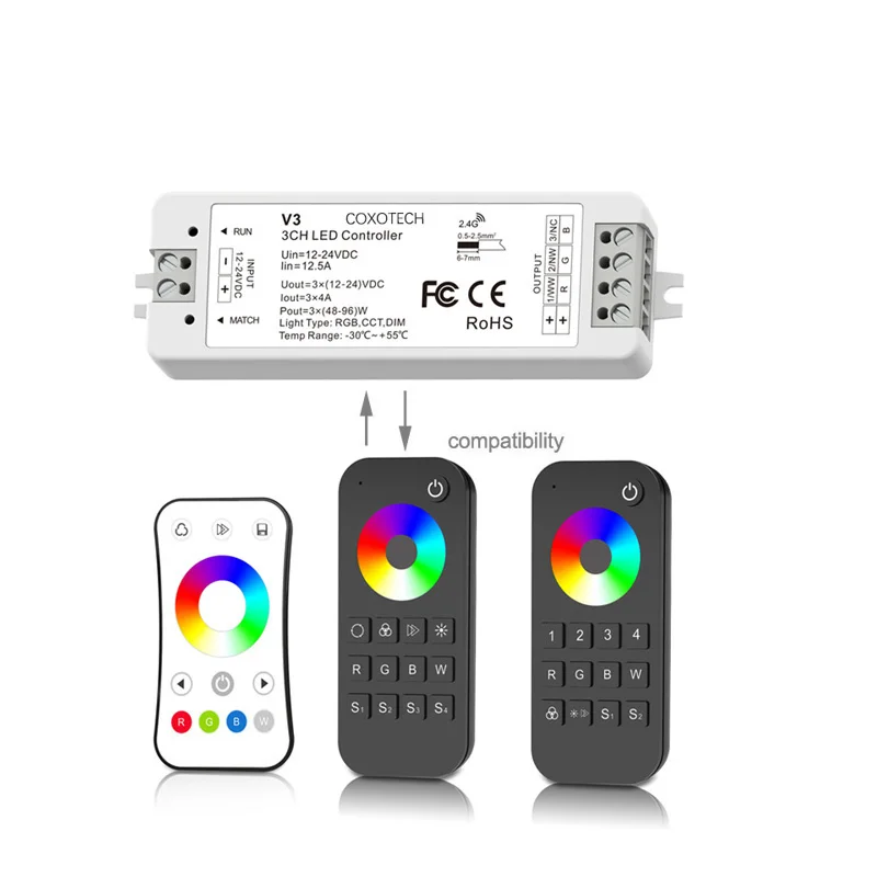V3 RGB Led Controller DC 12V 24V remote control 5 Years Warranty Smart Led Controller For Led Strip