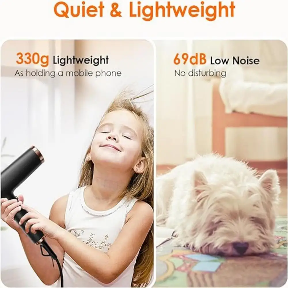 2000W Professional High Speed Ionic Blow Dryer 110000RPM Powerful hair dryer Fast Drying Lightweight Compact bldc Hairdryer