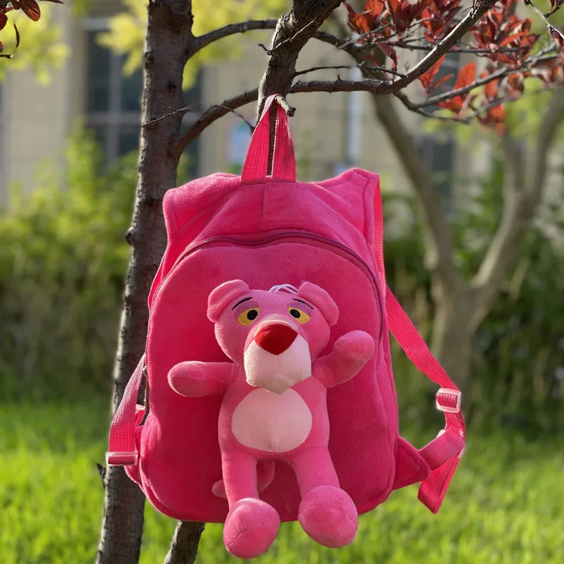 Hot selling Cartoon Pink Panther Toy Doll Cute Pink Panther Plush Backpack Stuffed Animal Plush Toy For Kids