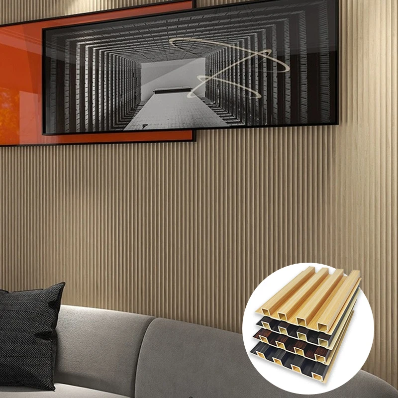 Factory sale indoor decoration natural antisepsis laminate 3D grating ceiling bamboo wood board PVC composite WPC wall panels