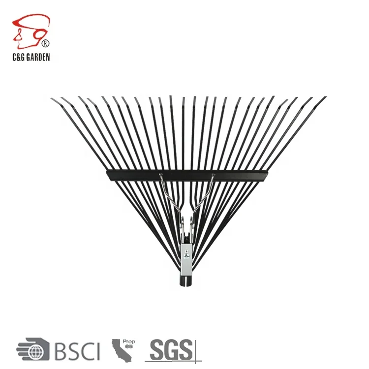 RK24-105 24 Tine  popular product Long Handle Leaf Rake china steel grass rakes