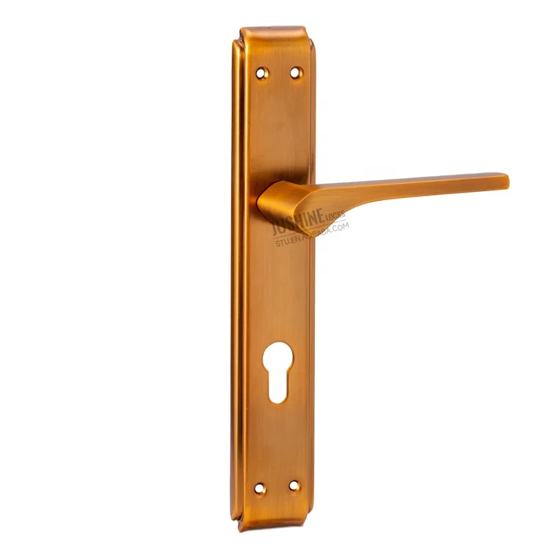 jusheng security solid satin steel castrian minimalist design door handle manufacturer in turkey