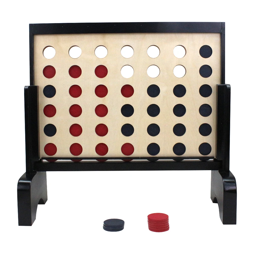 Custom Sized Jumbo 4 in a Row Game Giant Wooden 4 Connect for Family Fun with Coins Age Range 5-7 Years Sports Theme