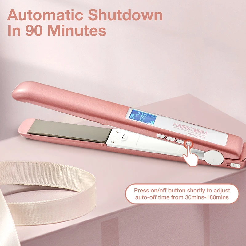 Portable Flat Irons Hair Straightening 1 Inch Thin Ceramic Plate Green Iron Dual Voltage