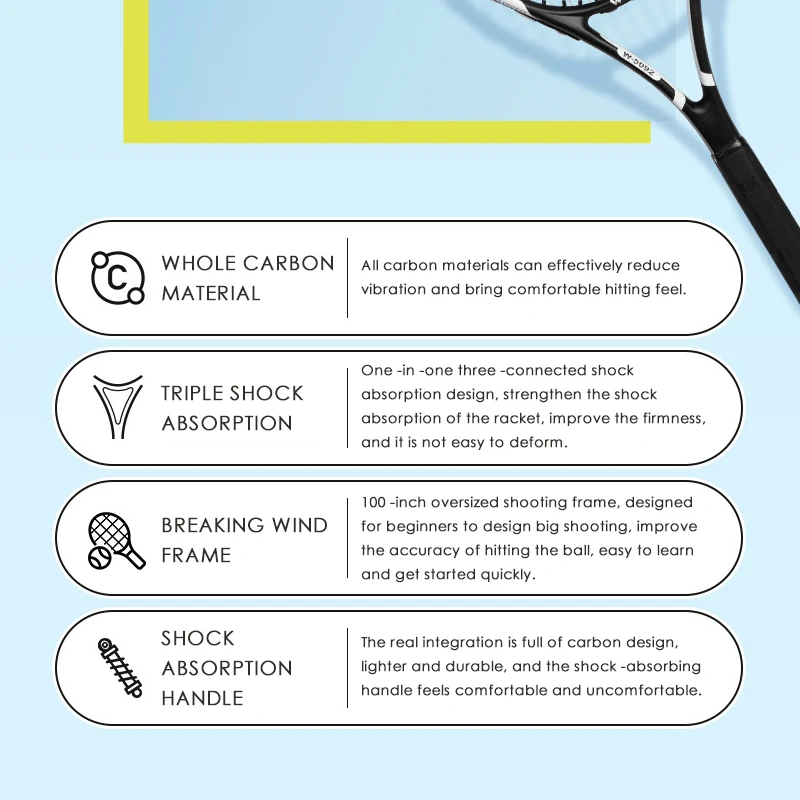 Manufacturer Sport Training Fluorescent Green 3K Adult Professional Carbon Padel Tennis Racket For Men And Women