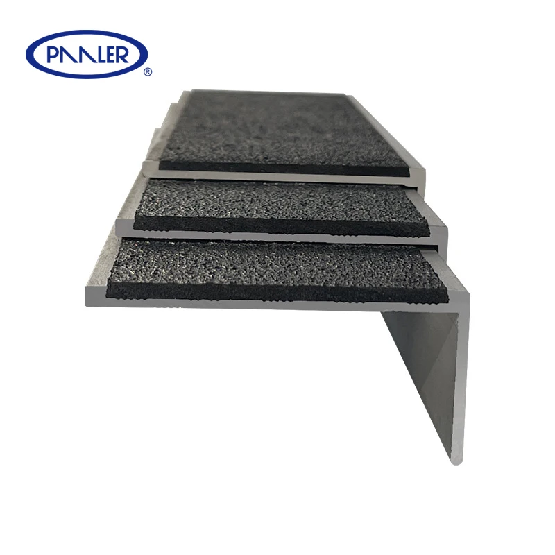 Professional Non-Slip Emery Stair Parts Metal Edging Strip Stair Nose Aluminum Stair Nosing For Step Safety