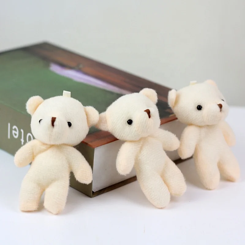 cheap price 11CM small plush teddy bear stuffed mini white bear plush toy