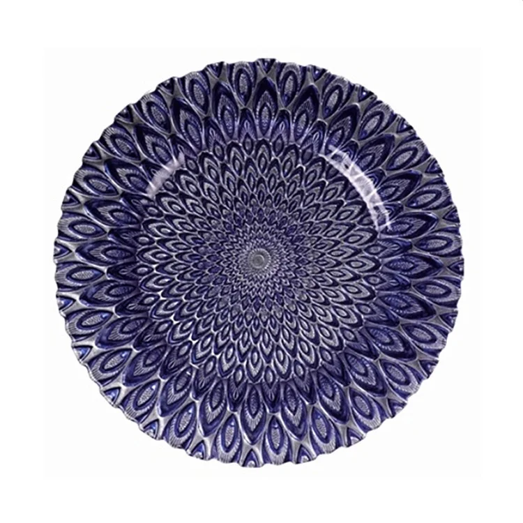 Bowl Pink Rattan White And Gold Charger Plate Scalloped