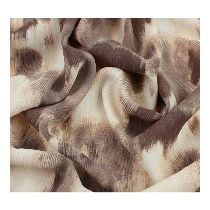 Monet style woven tie-dye printed fabric plain polyester dress fabric