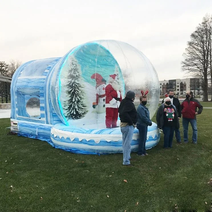 Christmas Outdoor Decorations Snow Globe Bubble Tent Inflatable Human Size Snow Globe For Sale