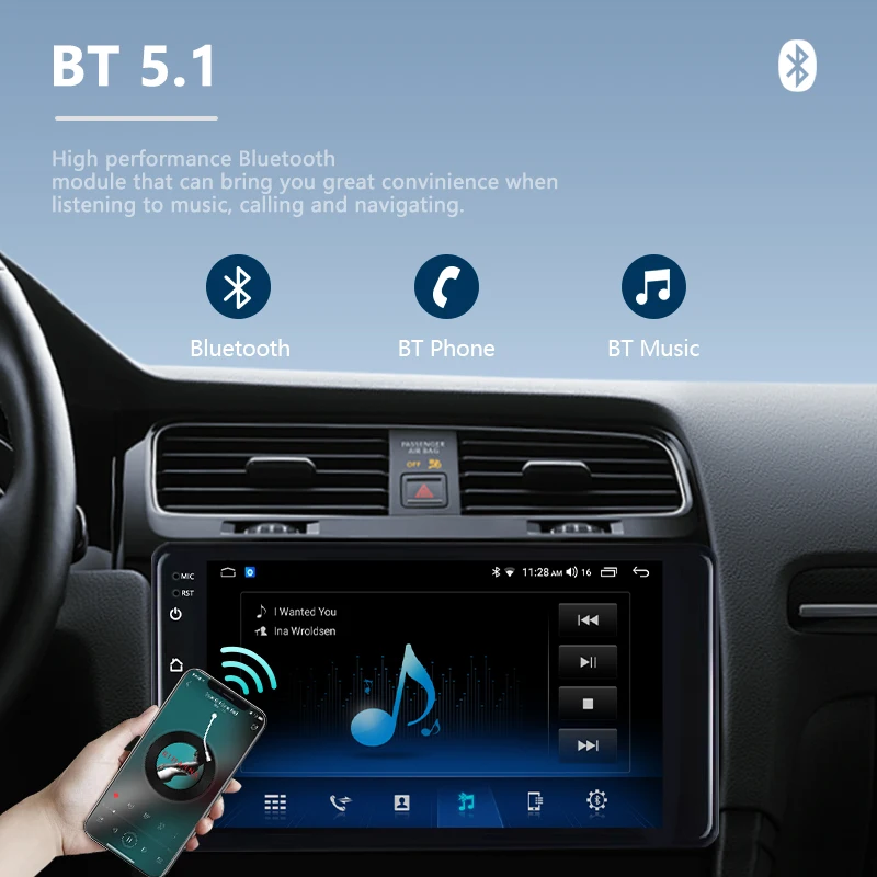 Factory N2 7 Inch 32GB Android Car IPS Touch Screen WIFI Radio Stereo Carplay Multimedia Player for Toyota with GPS Navigation