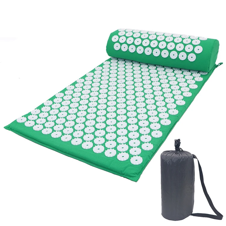 Natural linen Yoga Yantra Foot Shakti Lotus Plastic Spikes Massage Acupressure mat