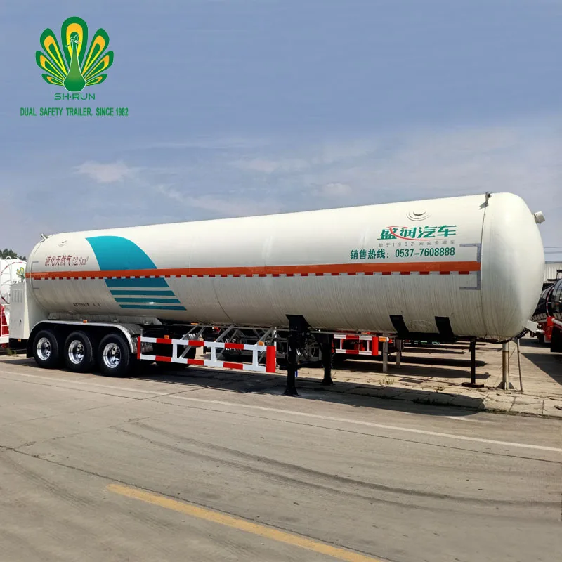 China Manufacturer 52.6M3 Liquefied Natural Gas cryogenic LNG tank container semi trailer