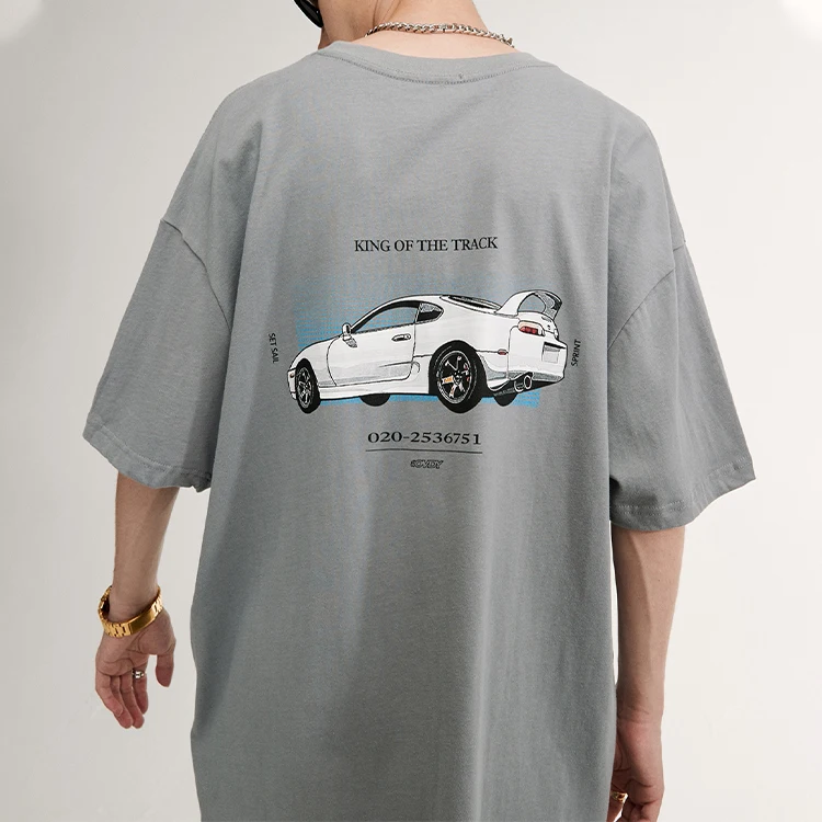 Black Colour Digital Printing 100% Combed Cotton Acid Wash Short Sleeve Tee Custom 5 Xl Oversized T-shirt Men