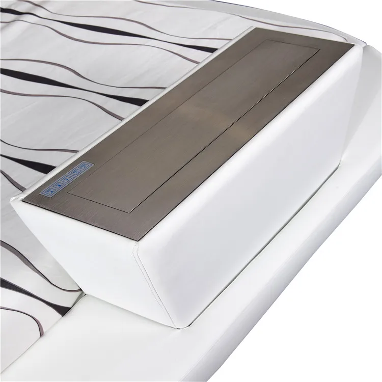 Luxury White bed with TV and iPhone player