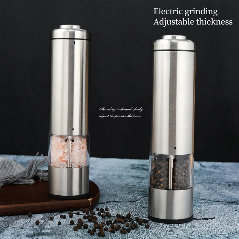 Electric Spice Mill Pepper Grinder Stainless Steel Automatic Salt and Pepper Shaker