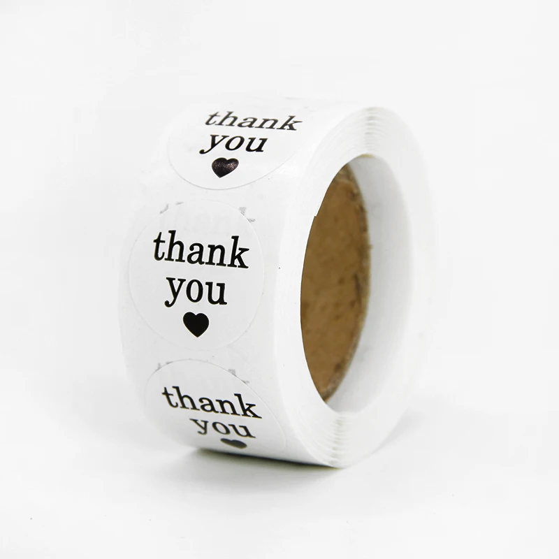 Custom 1 inch Clear Transparent Thank You Sticker Label Roll