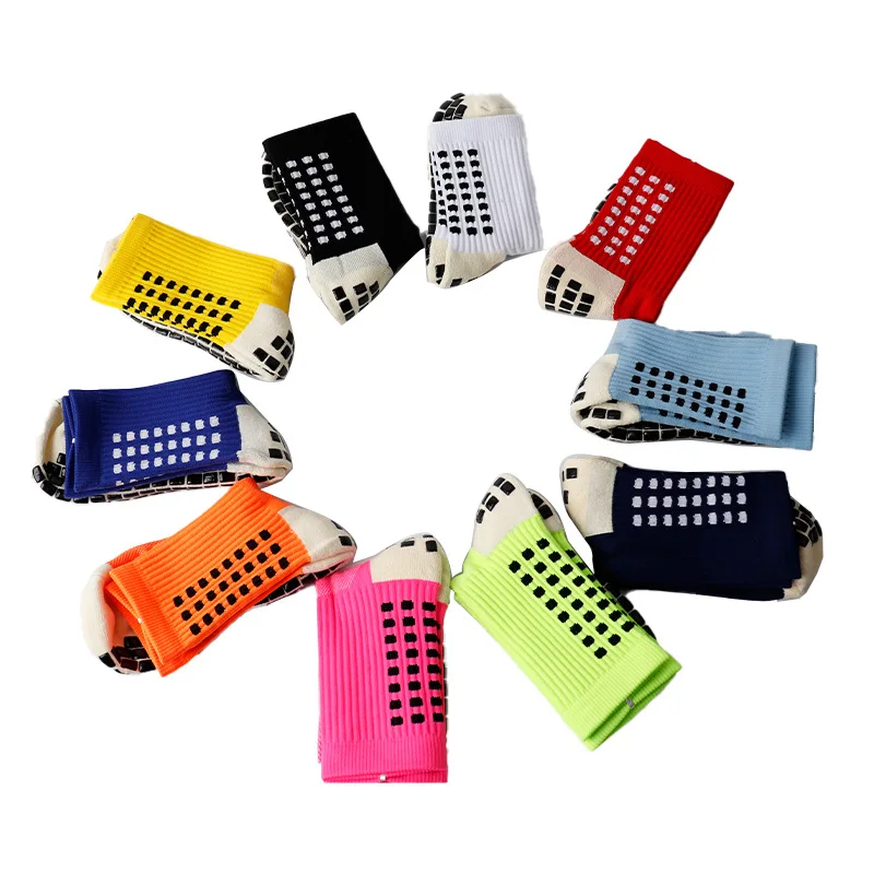 Оптовая продажа, высокое качество, красочные повседневные носки OEM из полиэстера с принтом на заказ, Нескользящие мужские носки для футбола