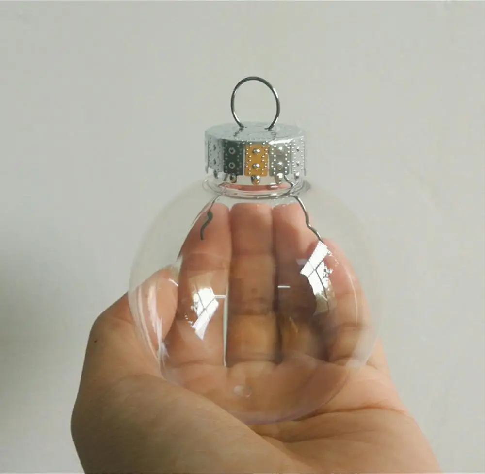 6cm clear plastic round ball for Christmas baubles